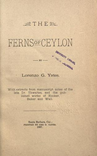 The Ferns of Ceylon