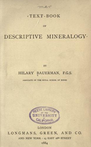Text-book of Descriptive Mineralogy
