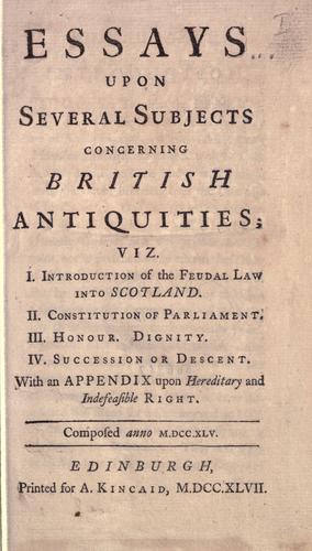 Essays upon several subjects concerning British antiquities