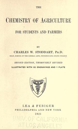 The chemistry of agriculture