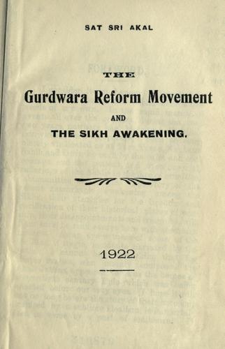 The Gurdwara reform movement and the Sikh awakening