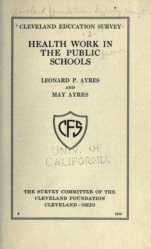 Health work in public schools