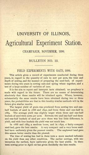 Field experiments with oats, 1890