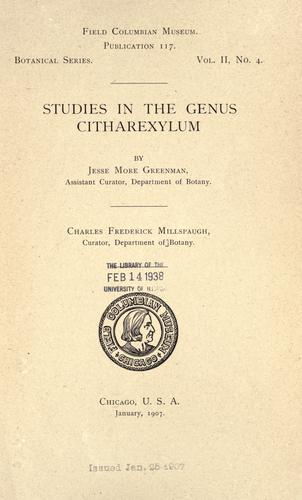 Studies in the genus Citharexylum