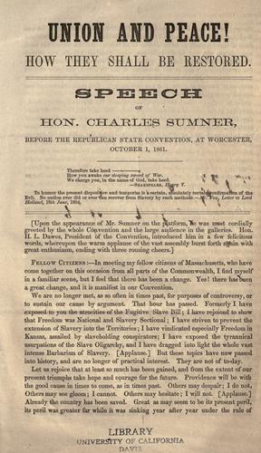 Union and peace! How they shall be restored
