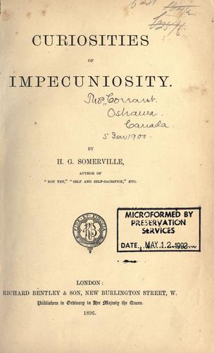 Curiosities of impecuniosity