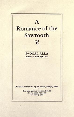 A romance of the Sawtooth