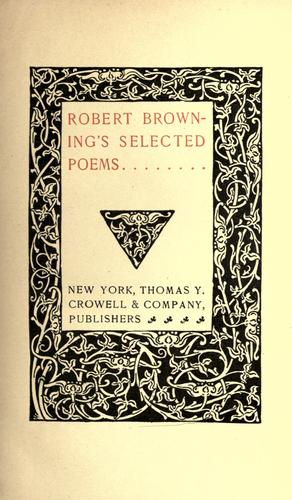 Poems of Robert Browning from the author's rev. text of 1889