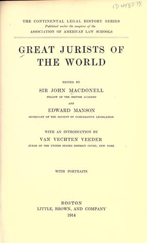Great jurists of the world