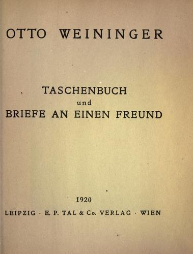 Taschenbuch und Briefe an einen Freund
