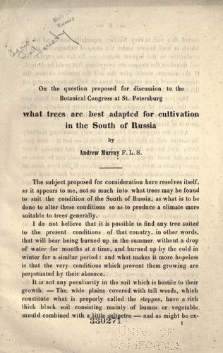 On the question proposed for disussion to the Botanical Congress at St. Petersburg