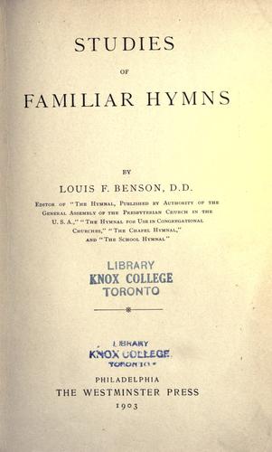 Studies of familiar hymns