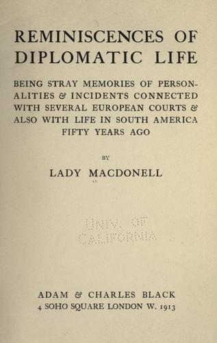 Reminiscences of diplomatic life