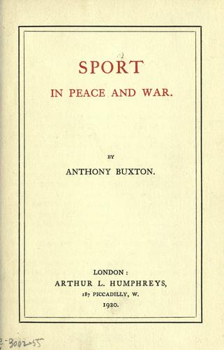 Sport in peace and war