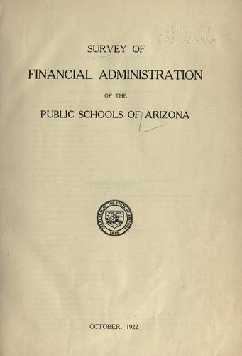Survey of financial administration of the public schools of Arizona