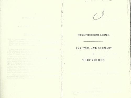 An analysis and summary of Thucydides