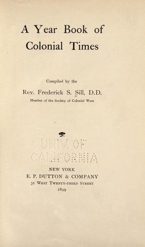 A yearbook of colonial times