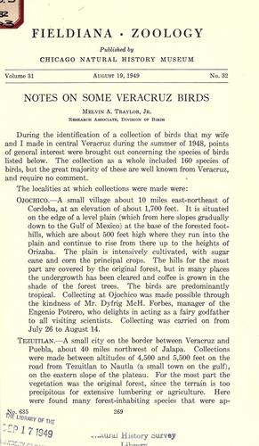 Notes on some Veracruz birds