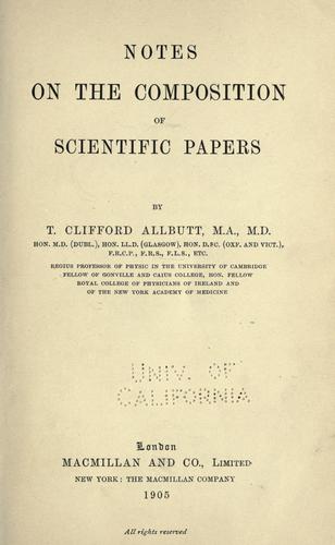 Notes on the composition of scientific papers