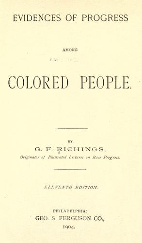 Evidences of progress among colored people