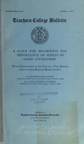 A scale for measuring the importance of habits of good citizenship