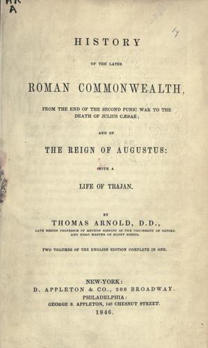 History of the later Roman commonwealth