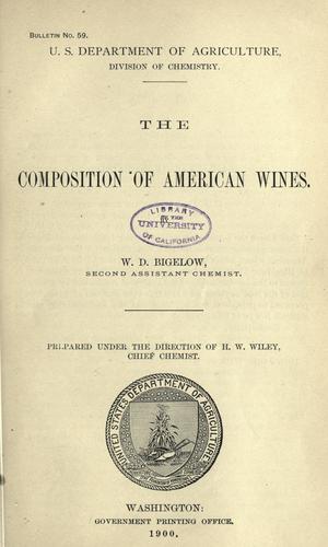 The composition of American wines