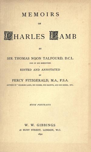 Memoirs of Charles Lamb