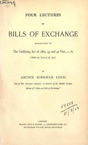Four lectures on bills of exchange