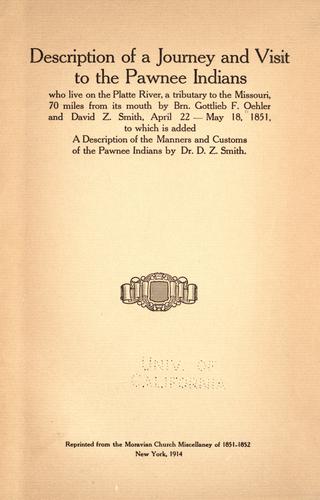 Description of a journey and visit to the Pawnee Indians
