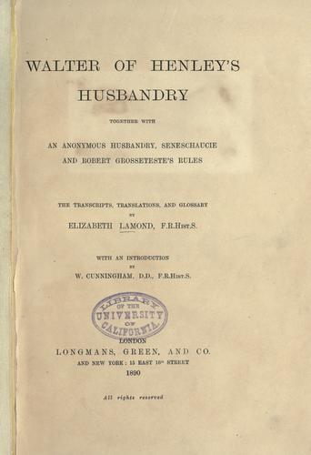 Walter of Henley's Husbandry