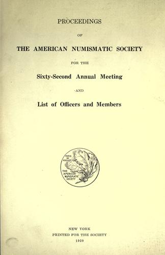 Proceedings of the annual meeting
