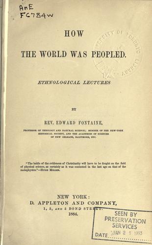 How the world was peopled