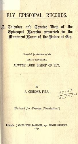 Ely episcopal records