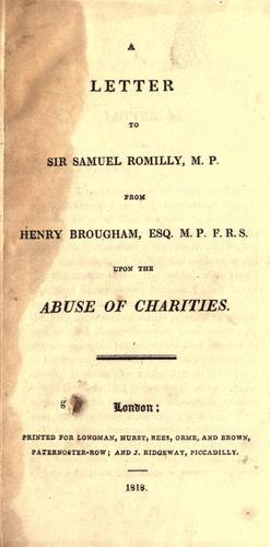 A letter to Sir Samuel Romilly, M.P