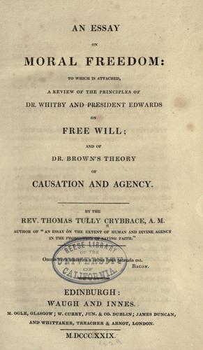 An essay on moral freedom