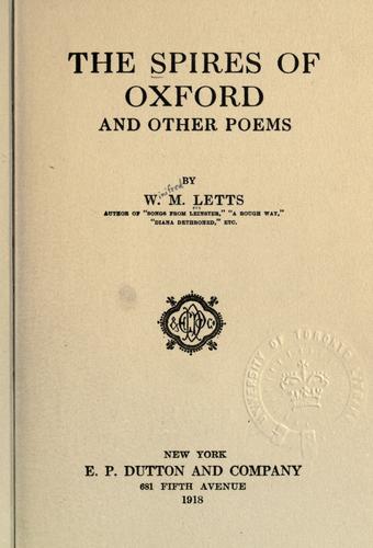 The spires of Oxford and other poems