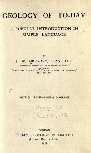 Geology of to-day