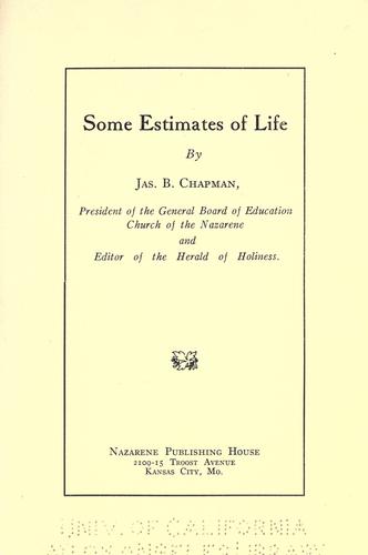 Some estimates of life