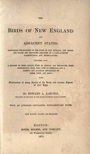 The birds of New England and adjacent states