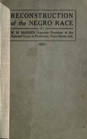 Reconstruction of the Negro Race