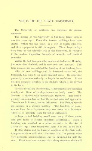 Needs of the state university