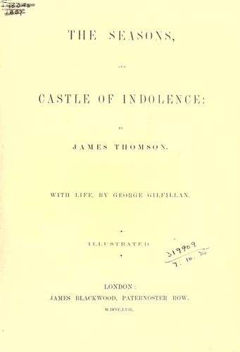 The seasons, and Castle of indolence