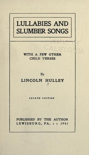 Lullabies and slumber songs