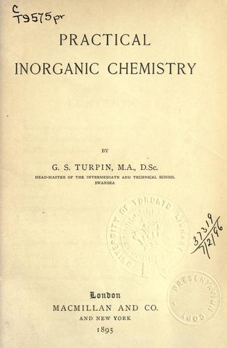 Practical inorganic chemistry