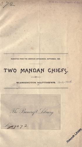 Two Mandan chiefs