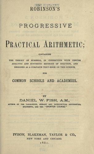 Robinson's progressive practical arithmetic