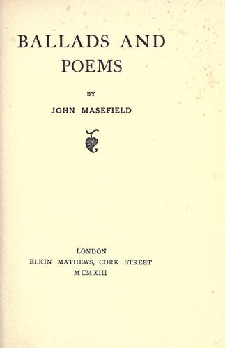 Ballads and Poems (Collected Works of John Masefield)