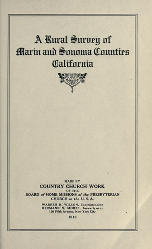 A rural survey of Marin and Sonoma Counties, California