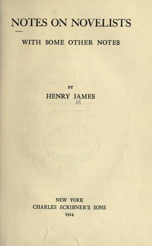 Notes on novelists, with some other notes